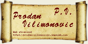 Prodan Vilimonović vizit kartica